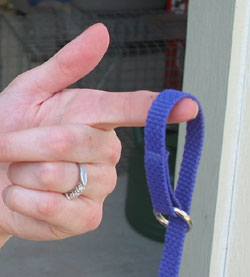 The slip lead, like the choke chain, will constrict infinitely; there are no stops to keep it from choking the dog